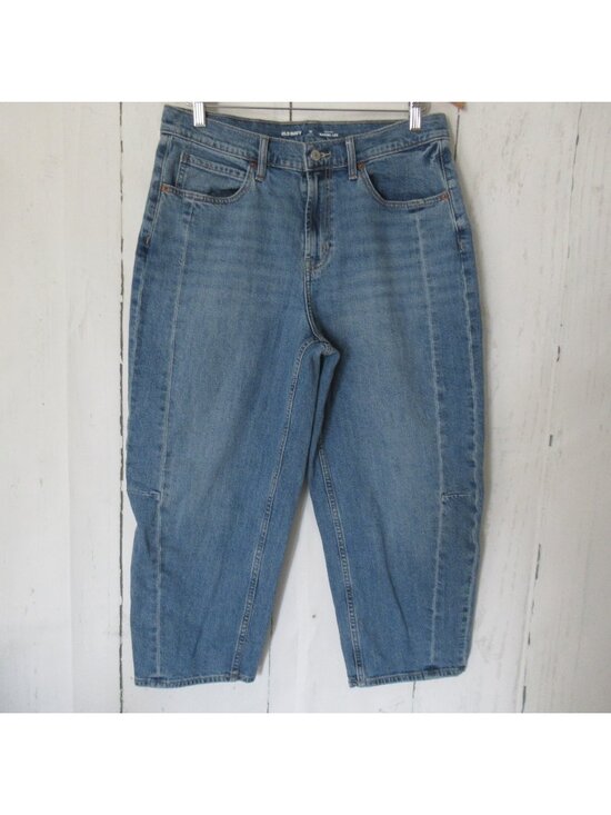 Old Navy Denim - Old Navy Jeans 12 High Rise Barrel Leg Plus Size Distressed
